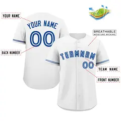 White Royal Classic Authentic Baseball Jersey 2