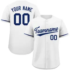 White Royal Classic Authentic Baseball Jersey 1