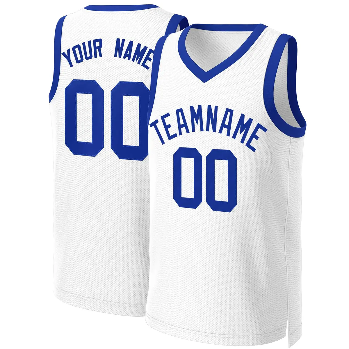 White Royal Classic Basketball Jersey