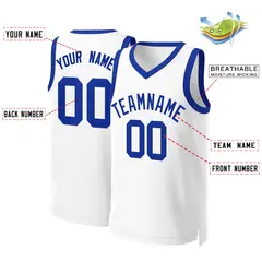 White Royal Classic Basketball Jersey 2