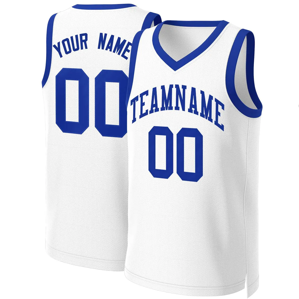 White Royal Classic Basketball Jersey