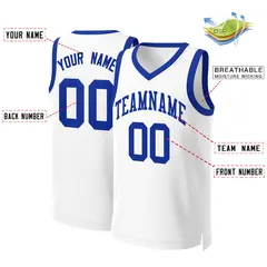 White Royal Classic Basketball Jersey 2