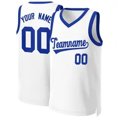 White Royal Classic Basketball Jersey 1