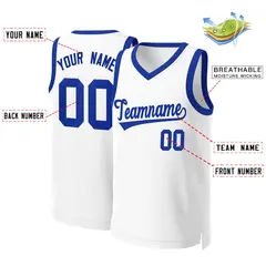 White Royal Classic Basketball Jersey 2