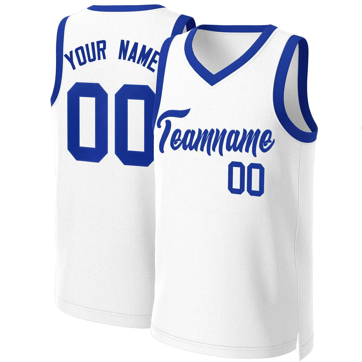 White Royal Classic Basketball Jersey