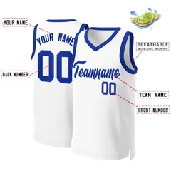 White Royal Classic Basketball Jersey 2