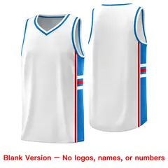 White Royal Classic Color Block Uniform Basketball Jersey 6
