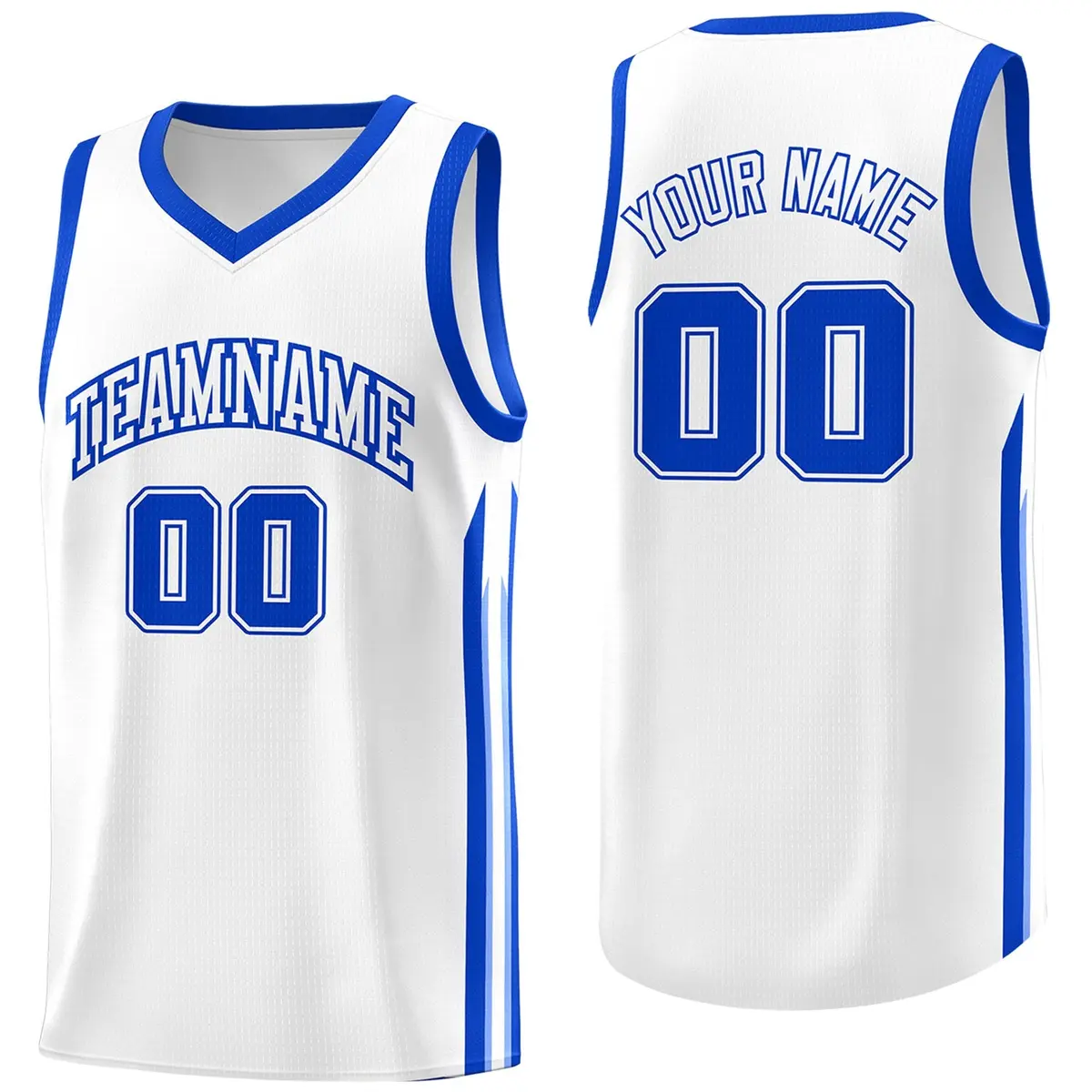 White Royal Classic Fashion Sportwear Basketball Jersey