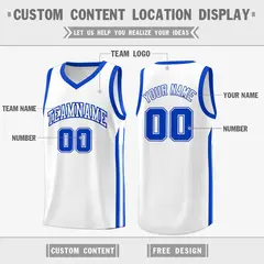 White Royal Classic Fashion Sportwear Basketball Jersey 2