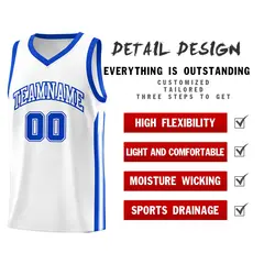 White Royal Classic Fashion Sportwear Basketball Jersey 4