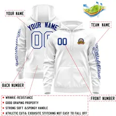 White Royal Classic Full-Zip Varsity Letterman Jacket Hoodie 4
