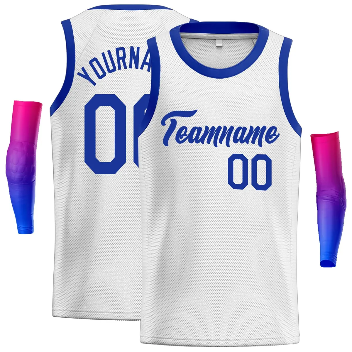 White Royal Classic Men's Basketball Jersey