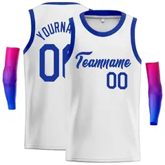 White Royal Classic Men's Basketball Jersey
