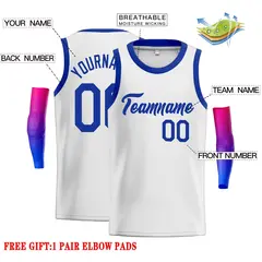 White Royal Classic Men's Basketball Jersey 2