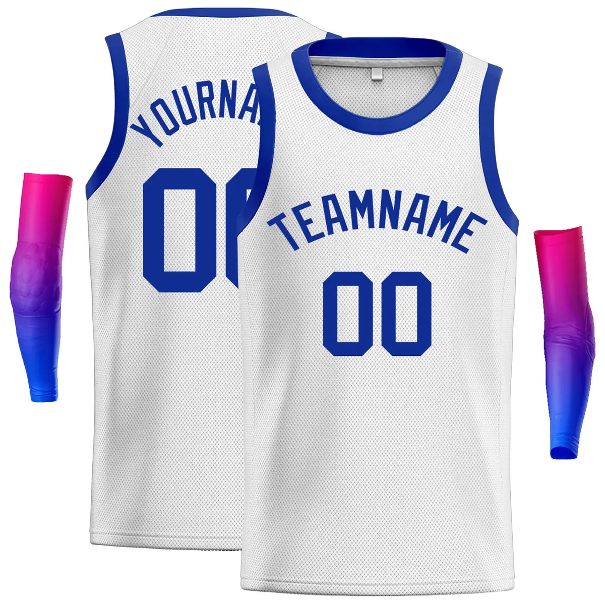 White Royal Classic Men's Basketball Jersey