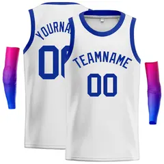 White Royal Classic Men's Basketball Jersey