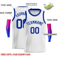White Royal Classic Men's Basketball Jersey 2