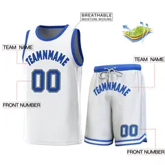 White Royal Classic Sets Basketball Jersey 2