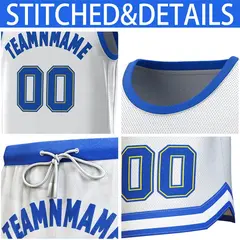 White Royal Classic Sets Basketball Jersey 6