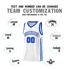 White Royal Classic Sets Basketball Uniform Jersey 4