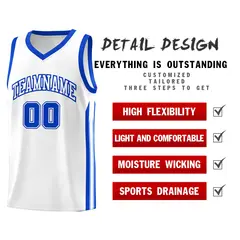 White Royal Classic Sets Basketball Uniform Jersey 5