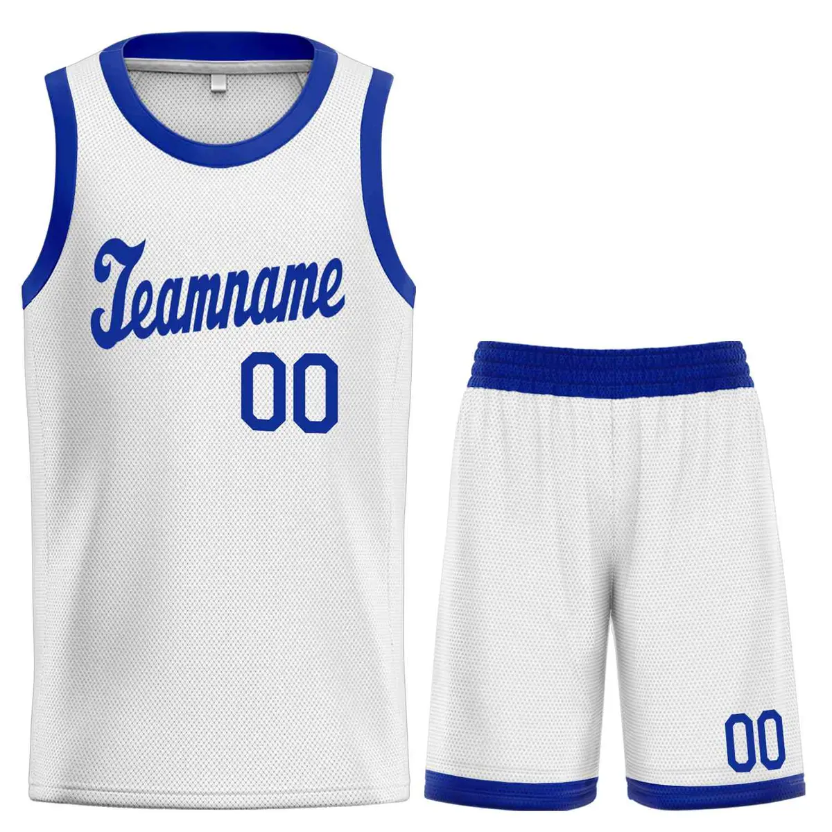 White Royal Classic Sets Basketball Uniform Jersey