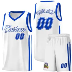 White Royal Classic Sets Basketball Uniform Jersey