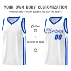White Royal Classic Sets Basketball Uniform Jersey 3