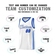 White Royal Classic Sets Basketball Uniform Jersey 4