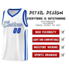 White Royal Classic Sets Basketball Uniform Jersey 5