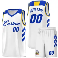 White Royal Classic Sets Basketball Uniform Jersey