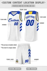 White Royal Classic Sets Basketball Uniform Jersey 2