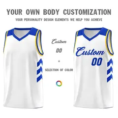 White Royal Classic Sets Basketball Uniform Jersey 3