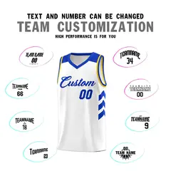 White Royal Classic Sets Basketball Uniform Jersey 4