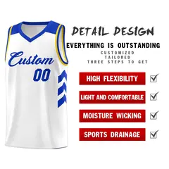 White Royal Classic Sets Basketball Uniform Jersey 5