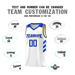 White Royal Classic Sets Basketball Uniform Jersey 4