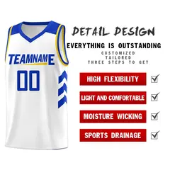 White Royal Classic Sets Basketball Uniform Jersey 5