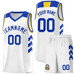 White Royal Classic Sets Basketball Uniform Jersey 1