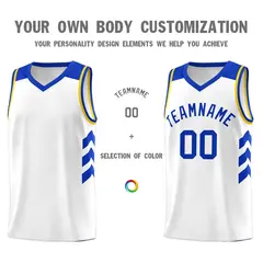 White Royal Classic Sets Basketball Uniform Jersey 3