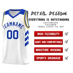 White Royal Classic Sets Basketball Uniform Jersey 5