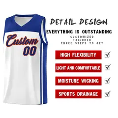 White Royal Classic Sets Basketball Uniform Jersey 2