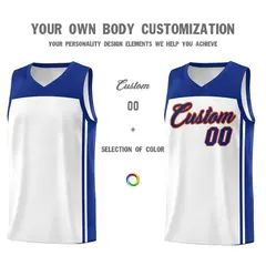 White Royal Classic Sets Basketball Uniform Jersey 3