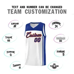 White Royal Classic Sets Basketball Uniform Jersey 4
