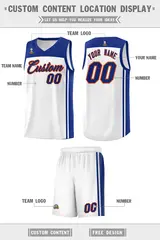 White Royal Classic Sets Basketball Uniform Jersey 5