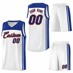 White Royal Classic Sets Basketball Uniform Jersey 6