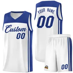 White Royal Classic Sets Basketball Uniform Jersey