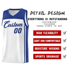White Royal Classic Sets Basketball Uniform Jersey 2