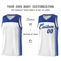White Royal Classic Sets Basketball Uniform Jersey 3