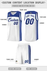 White Royal Classic Sets Basketball Uniform Jersey 5