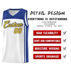 White Royal Classic Sets Basketball Uniform Jersey 2